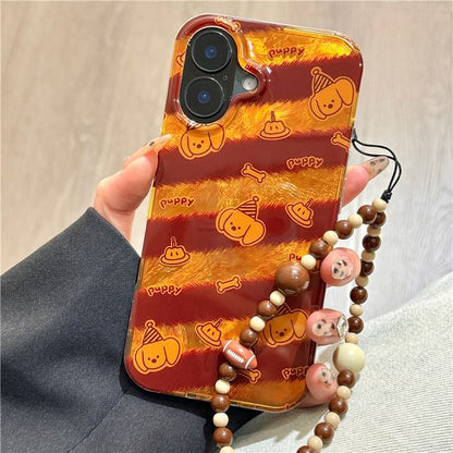 Case Phone Dog Striped Strap