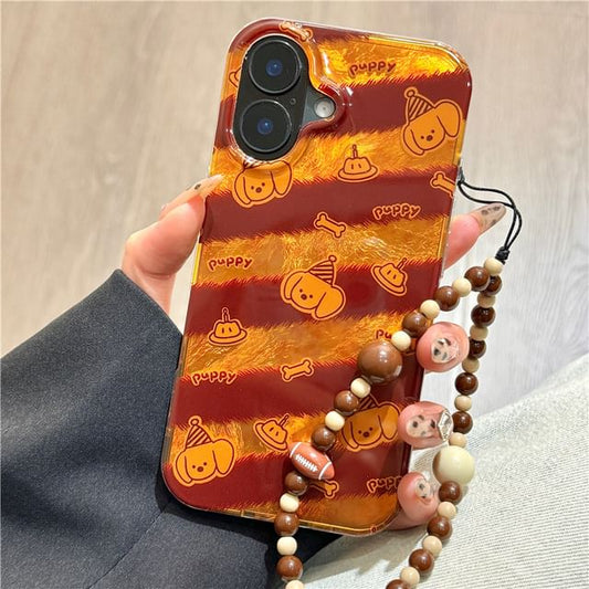 Case Phone Dog Striped Strap