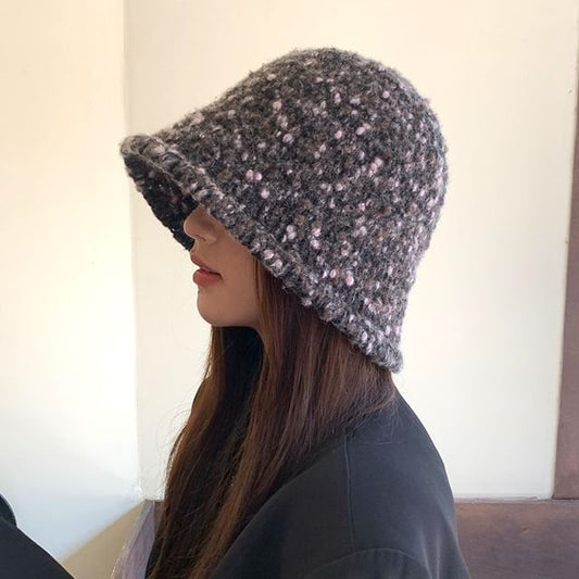 Hat Knit Bucket Melange