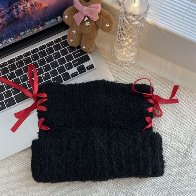 Beanie Knit Lace Up