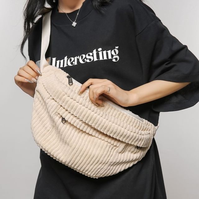 Belt Corduroy Bag Plain