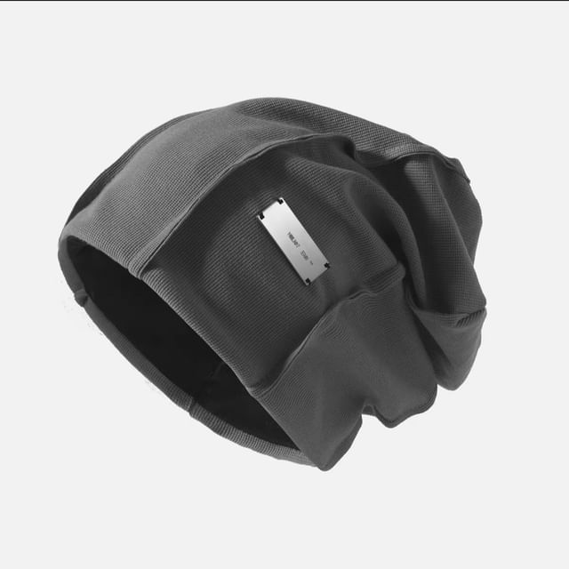 Panel Ribbed Beanie Plain Knit /