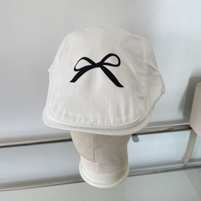 Newsboy Print Bow Cap
