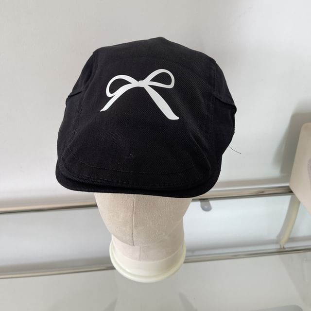 Newsboy Print Bow Cap