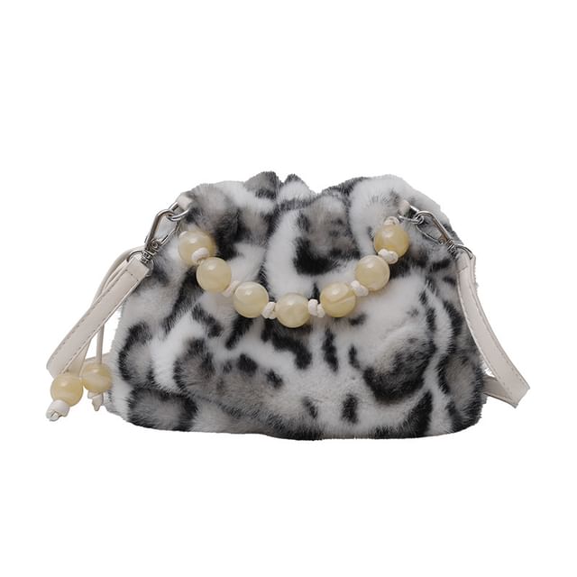Beaded Fluffy Crossbody Bag