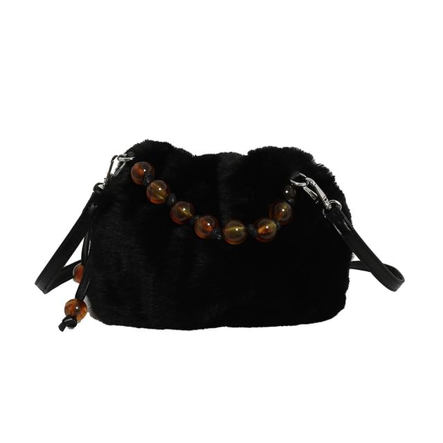 Beaded Fluffy Crossbody Bag