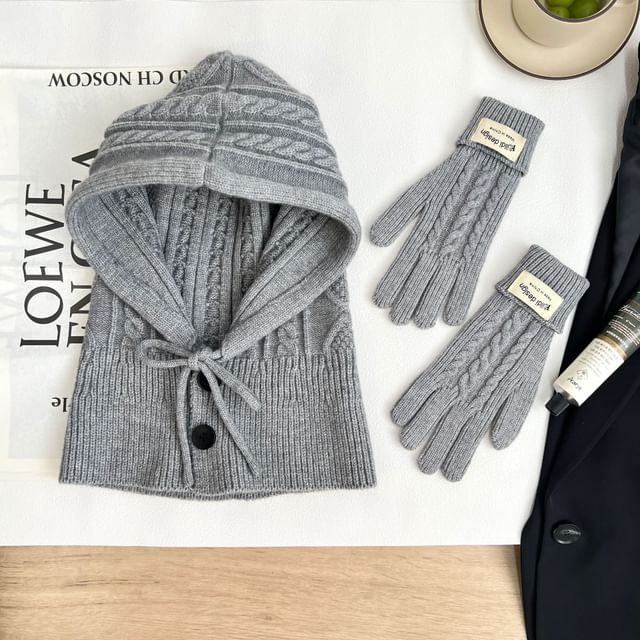 Großhandelsmuster Balaclava Set Einfache Handschuhe / Strick