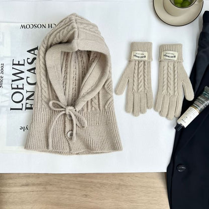 Großhandelsmuster Balaclava Set Einfache Handschuhe / Strick