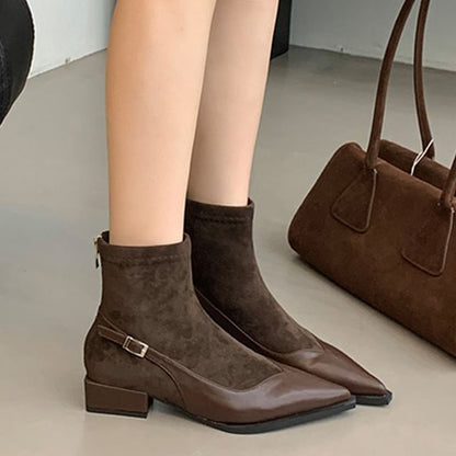 Sample Low Heel Pointed Toe Short Boots