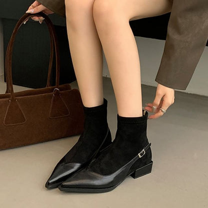 Sample Low Heel Pointed Toe Short Boots