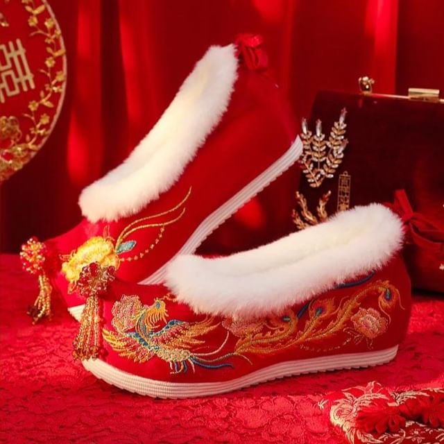 Wedge Beaded Heel Hidden Pumps Designs) (Various Embroidered