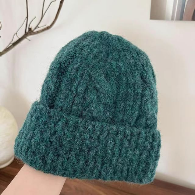 Beanie Knit Cable Plain