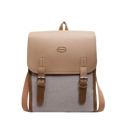 Two Backpack Flap Buckled Tone