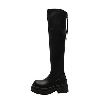 Sample Faux Leather Platform Over-The-Knee Boots
