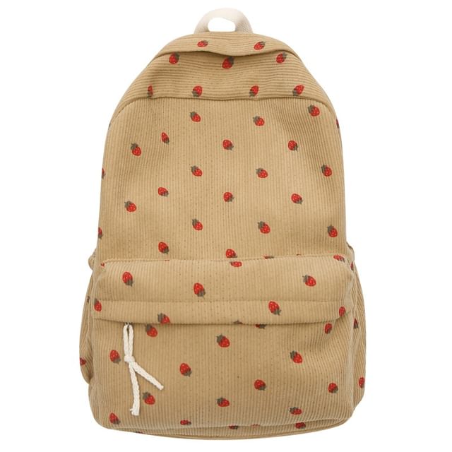 Backpack Strawberry Multi-Pocket Print