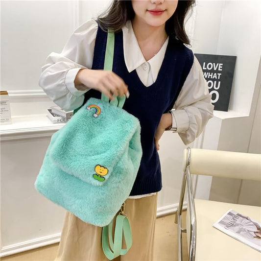 Wholesale Sample Fluffy Flap Backpack