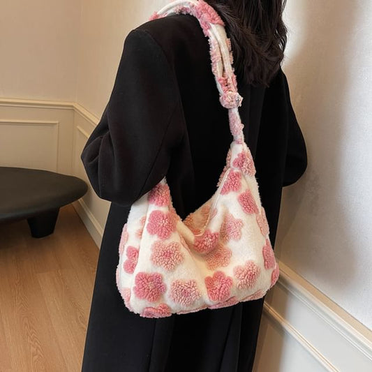 Wholesale Sample Floral Faux Shearling Tote Bag