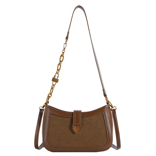 Chain Strap Heart Buckle Crossbody Bag