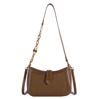 Chain Strap Heart Buckle Crossbody Bag