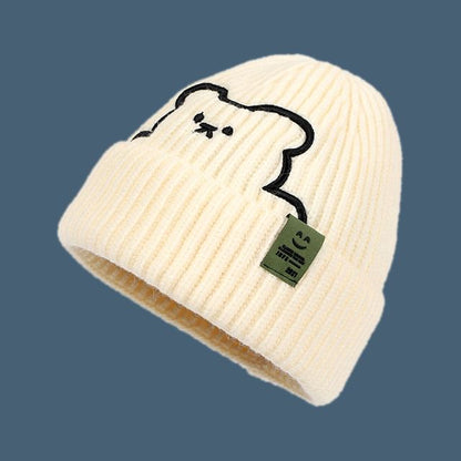 Beanie Plain Bear / Embroidered