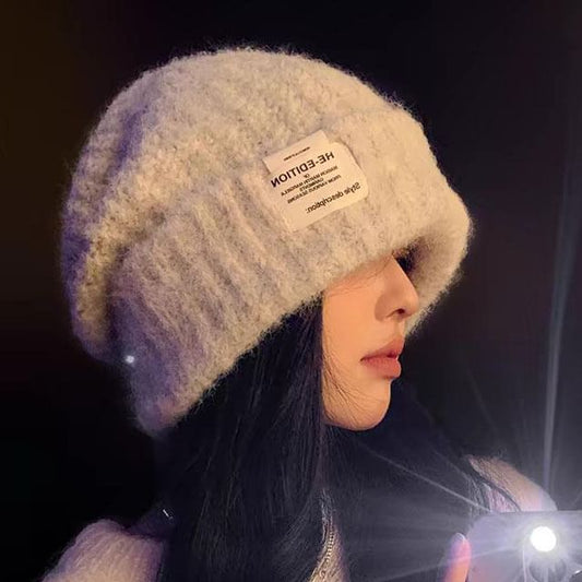Fluffy Beanie Plain Tone / Two