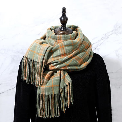 Scarf Plaid Fringe