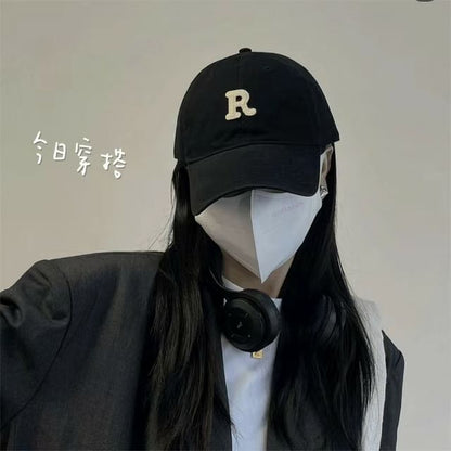 Baseball Cap Plain Embroidered Lettering /