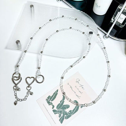Lanyard Phone Crystal Alloy Faux Heart Buckled