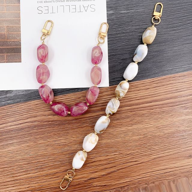Strap Faux Phone Alloy Gemstone Bead