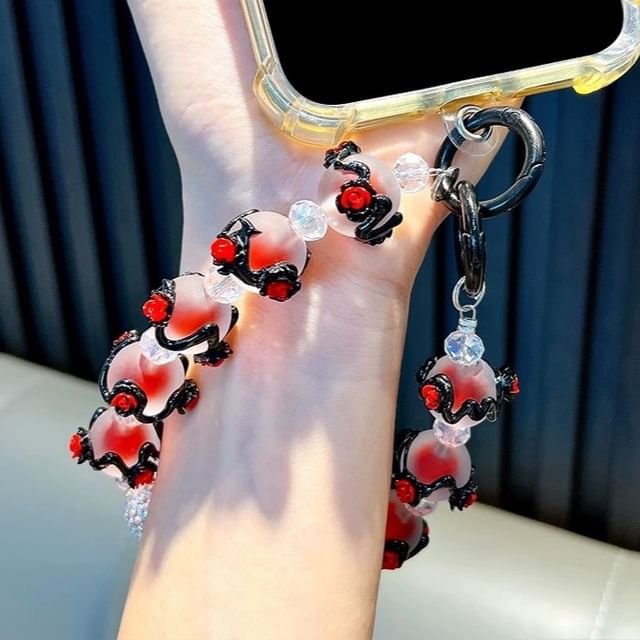 Bead Phone Rose Strap
