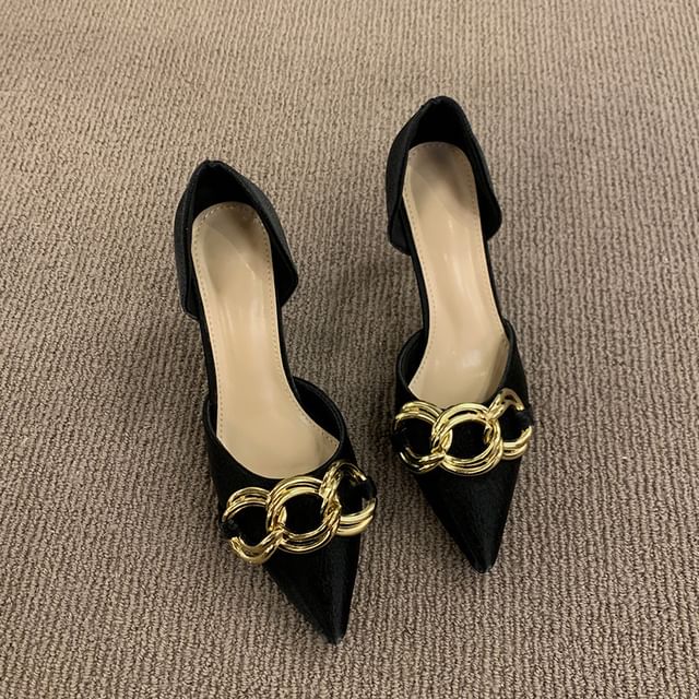 Sample Stiletto Pointed Toe Chained D'Orsay Pumps