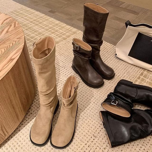 Mid Plain / Tall Calf Buckled Boots