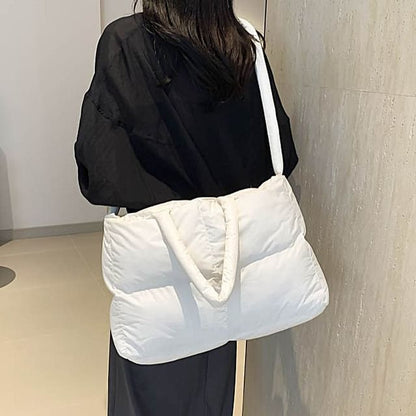 Tote Crossbody Puffer Bag Plain