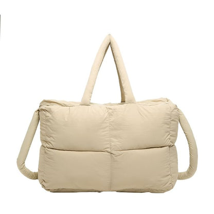 Tote Crossbody Puffer Bag Plain
