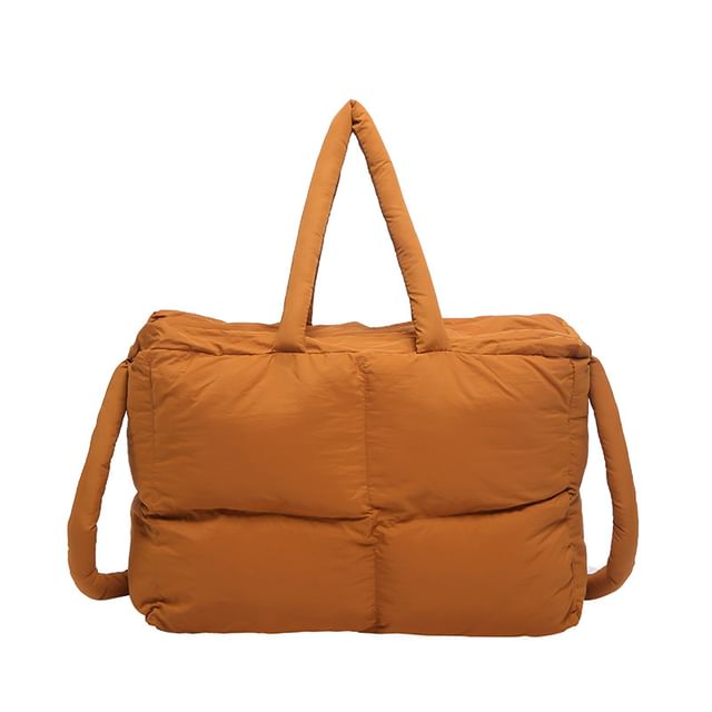Tote Crossbody Puffer Bag Plain