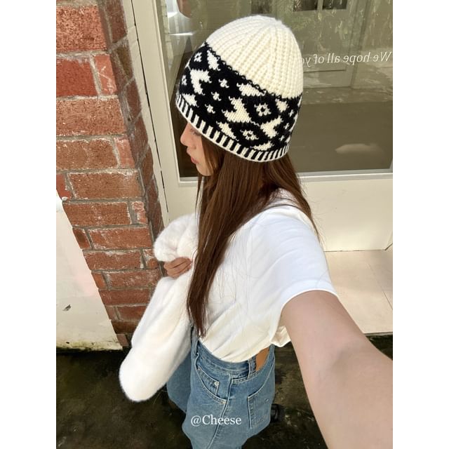 Patterned Knit Beanie