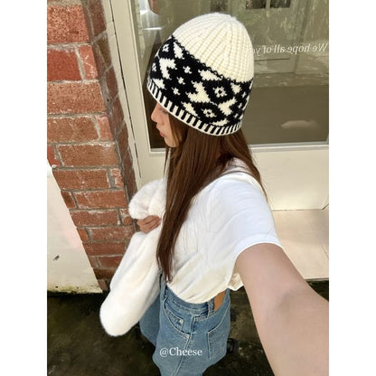 Patterned Knit Beanie