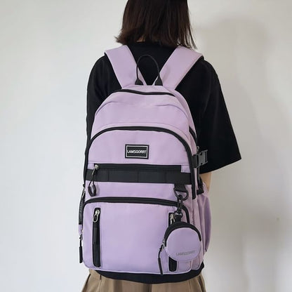 Wholesale Sample Set: Lettering Applique Nylon Backpack + Coin Purse
