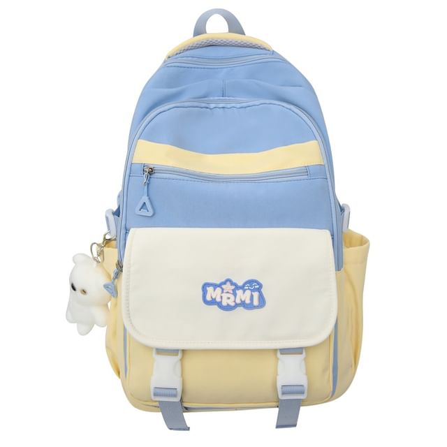 Sample Lettering Applique Buckled Nylon Backpack / Bag Charm / Set