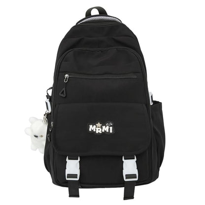 Sample Lettering Applique Buckled Nylon Backpack / Bag Charm / Set