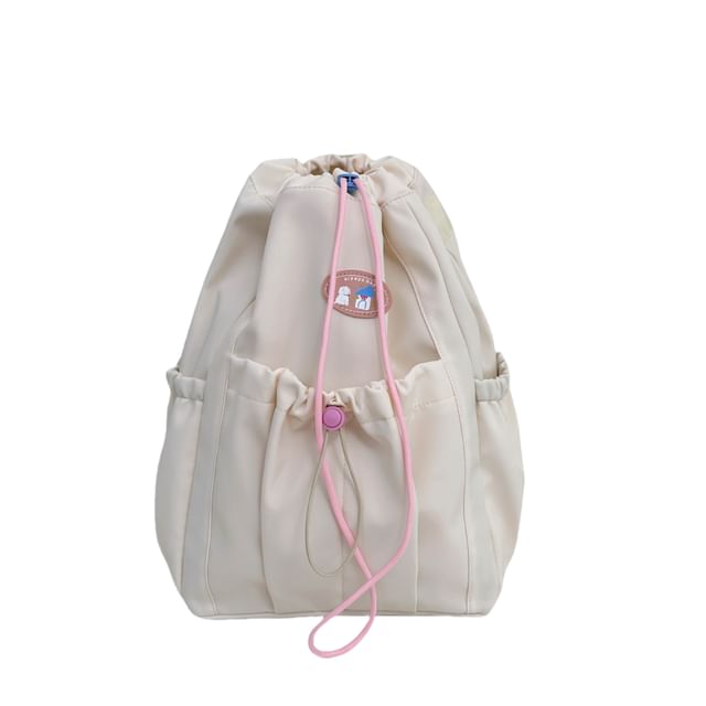 Sample Applique Drawstring Nylon Backpack