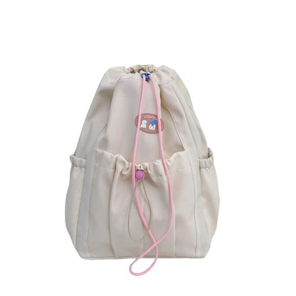 Sample Applique Drawstring Nylon Backpack