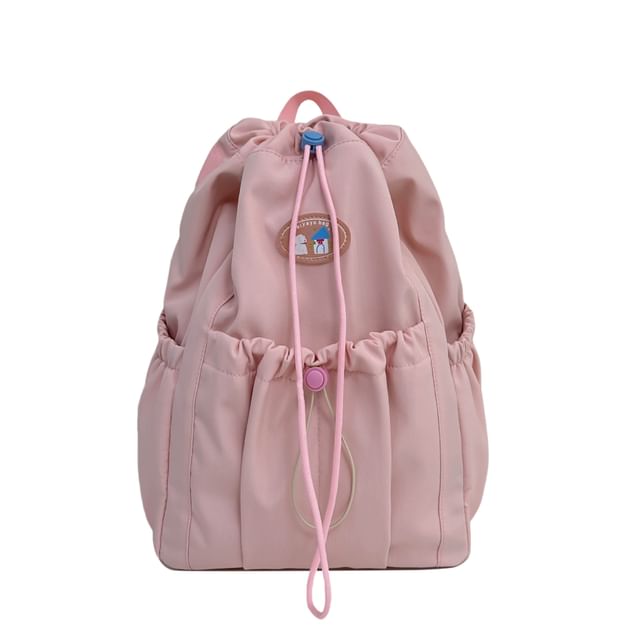 Sample Applique Drawstring Nylon Backpack