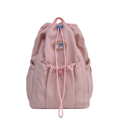 Sample Applique Drawstring Nylon Backpack