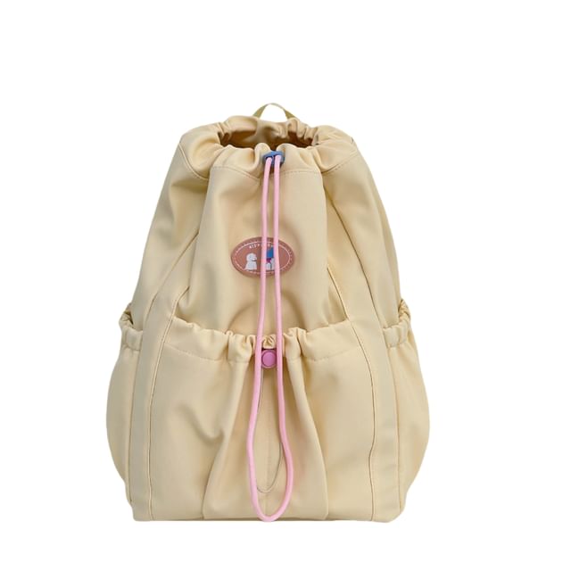 Sample Applique Drawstring Nylon Backpack