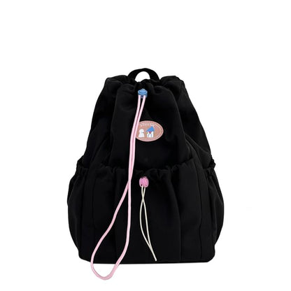 Sample Applique Drawstring Nylon Backpack
