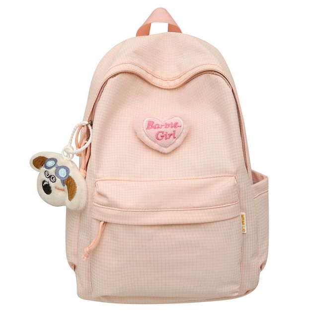 Sample Plaid Nylon Backpack / Brooch / Set