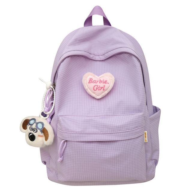 Sample Plaid Nylon Backpack / Brooch / Set