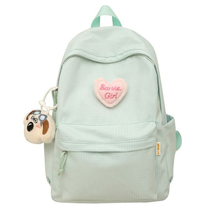 Sample Plaid Nylon Backpack / Brooch / Set
