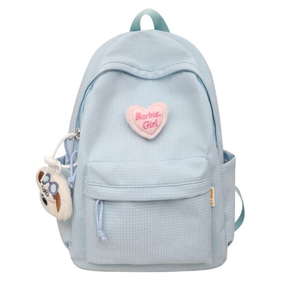 Sample Plaid Nylon Backpack / Brooch / Set